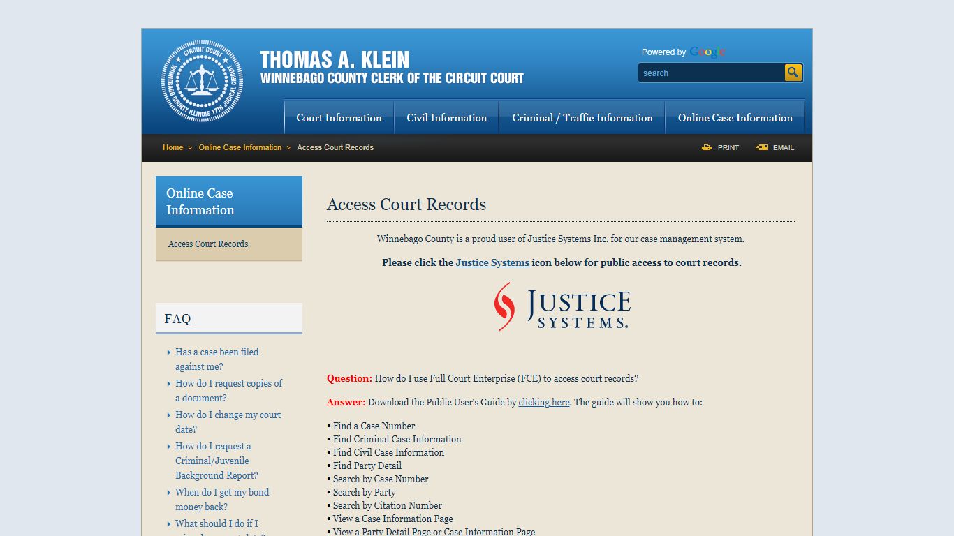Access Court Records - Winnebago County 17 Judicial ...