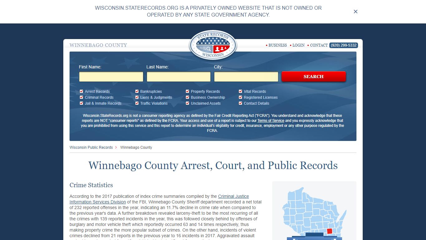 Winnebago County Arrest, Court, and Public Records