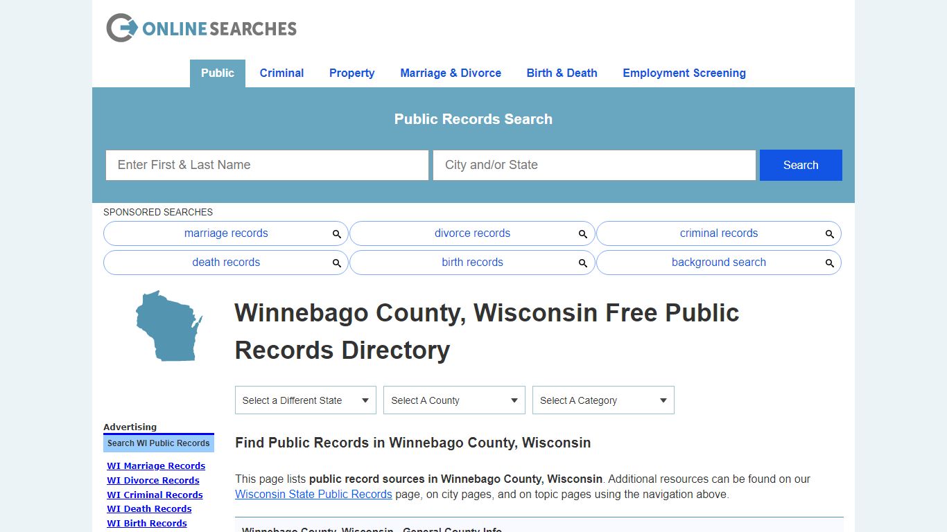 Winnebago County, Wisconsin Public Records Directory